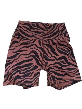 Fabletic Powerhold Yoga Shorts Orange Black Zebra Animal Print Size XS NWT
